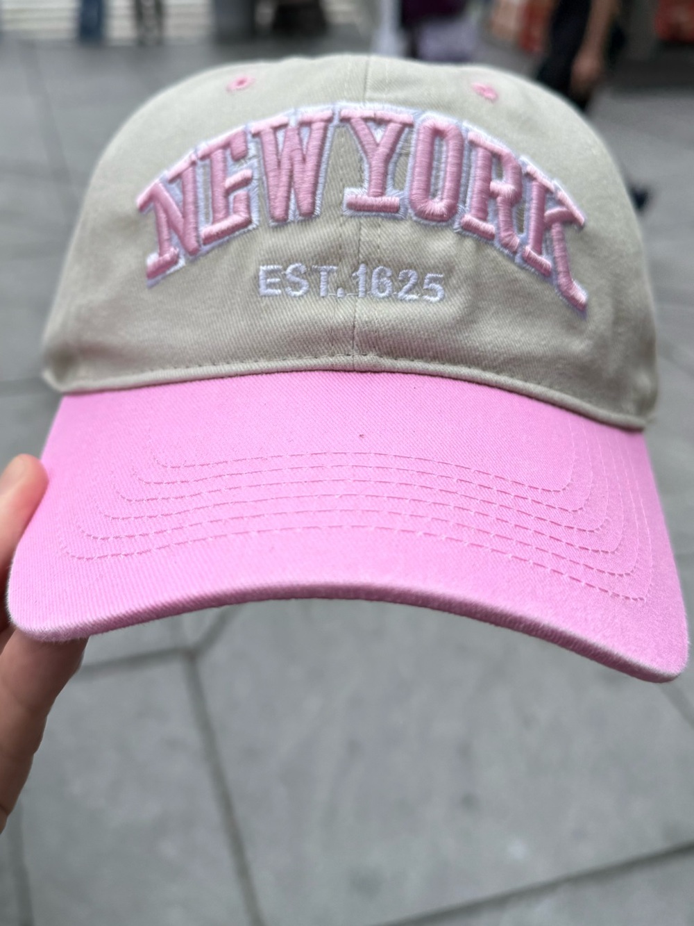 New York Pink & Tan Baseball Cap